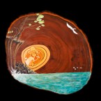 Home ~12 in.round. MM on Chinaberry Wood.SOLD*